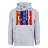 Heather Grey baseball brush strokes Heavyweight Hoodie - texasbilliewilder