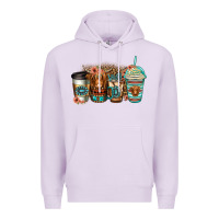 Lilac serape floral longhaired cow coffee cups Premium Hoodie - Jasminsmagicworld