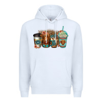 White serape floral longhaired cow coffee cups Premium Hoodie - Jasminsmagicworld