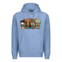 Colony Blue serape floral longhaired cow coffee cups Premium Hoodie - Jasminsmagicworld