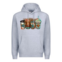 Heather Grey serape floral longhaired cow coffee cups Premium Hoodie - Jasminsmagicworld