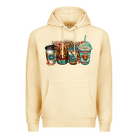 Pina Colada serape floral longhaired cow coffee cups Premium Hoodie - Jasminsmagicworld