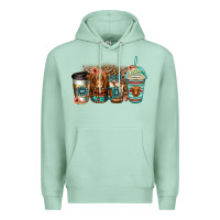 Seafoam serape floral longhaired cow coffee cups Premium Hoodie - Jasminsmagicworld