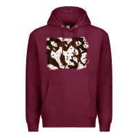 Burgundy cowhide Premium Hoodie - RanaPortraitStore