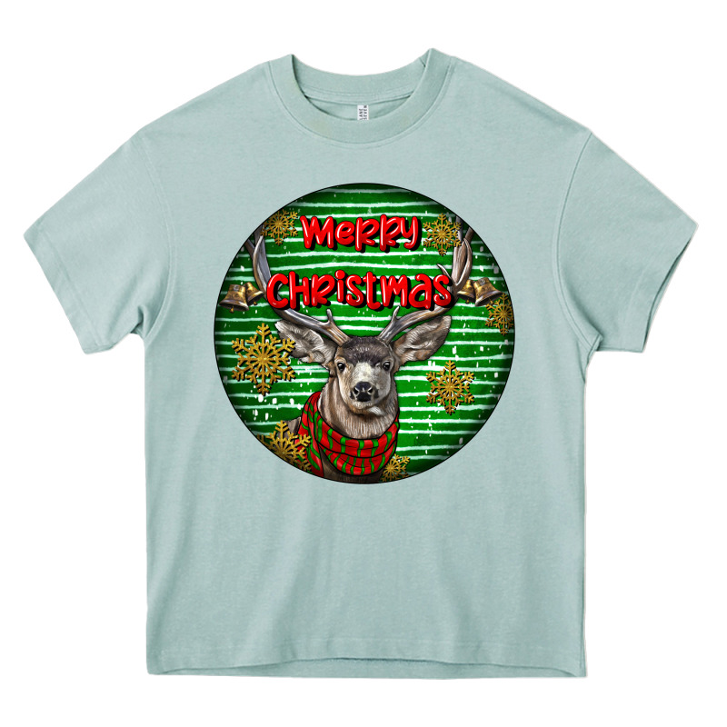 Mule Buck Deer Head Christmas Heavy Core Tee by LillyAllenDesigns | Teevron