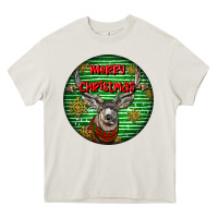 Cream mule buck deer head christmas Heavy Core Tee - LillyAllenDesigns