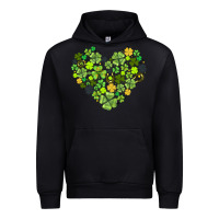 Black heart shaped clover Urban Hoodie - AdoDesignShop