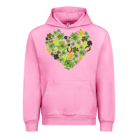 Fuchsia Pink heart shaped clover Urban Hoodie - AdoDesignShop
