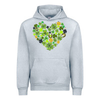 Heather Grey heart shaped clover Urban Hoodie - AdoDesignShop