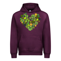 Mauve Wine heart shaped clover Urban Hoodie - AdoDesignShop