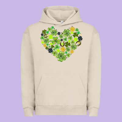 Heart Shaped Clover Urban Hoodie Designed By Adodesignshop
