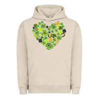 Pigment French Oak heart shaped clover Urban Hoodie - AdoDesignShop