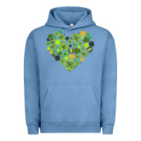 Pigment Pebble Blue heart shaped clover Urban Hoodie - AdoDesignShop