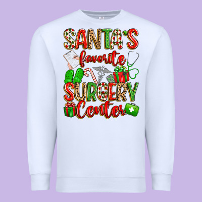 Santa's Favorite Surgery Center Png Sublimation De Premium Sweatshirt Designed By Texasbilliewilder