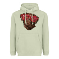 Matcha labrador retriever with love glass Heavyweight Hoodie - RanaPortraitStore
