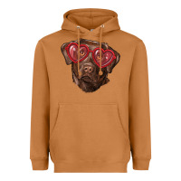 Meerkat labrador retriever with love glass Heavyweight Hoodie - RanaPortraitStore
