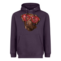 Plum labrador retriever with love glass Heavyweight Hoodie - RanaPortraitStore