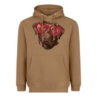 Toasted Coconut labrador retriever with love glass Heavyweight Hoodie - RanaPortraitStore