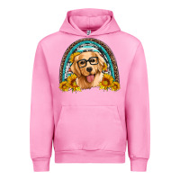 Fuchsia Pink golden retriever rainbow Urban Hoodie - Artiststas