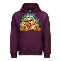 Mauve Wine golden retriever rainbow Urban Hoodie - Artiststas