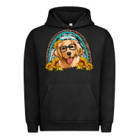 Pigment Black golden retriever rainbow Urban Hoodie - Artiststas