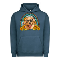 Pigment Midnight Navy golden retriever rainbow Urban Hoodie - Artiststas