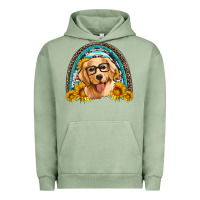 Pigment Oil Green golden retriever rainbow Urban Hoodie - Artiststas