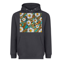 Smoke Leopard And Tiger Daisy Heavyweight Hoodie - RanaPortraitStore