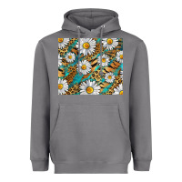 Storm Leopard And Tiger Daisy Heavyweight Hoodie - RanaPortraitStore