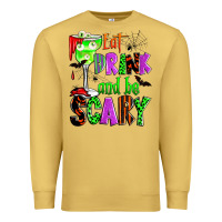 Antique Gold eat drink and be scary Premium Sweatshirt - Zillion Design Studio