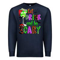 Navy eat drink and be scary Premium Sweatshirt - Zillion Design Studio