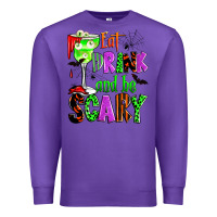 Purple eat drink and be scary Premium Sweatshirt - Zillion Design Studio