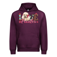Mauve Wine love poodles Urban Hoodie - Artiststas