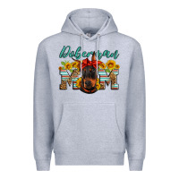 Heather Grey doberman mom Premium Hoodie - Artiststas