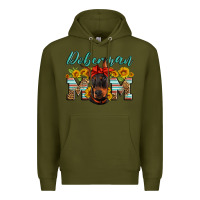 Army Green doberman mom Premium Hoodie - Artiststas