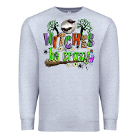 Heather Grey witches be crazy Premium Sweatshirt - Zillion Design Studio
