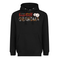 Black baseball grandma with leopard Heavyweight Hoodie - texasbilliewilder