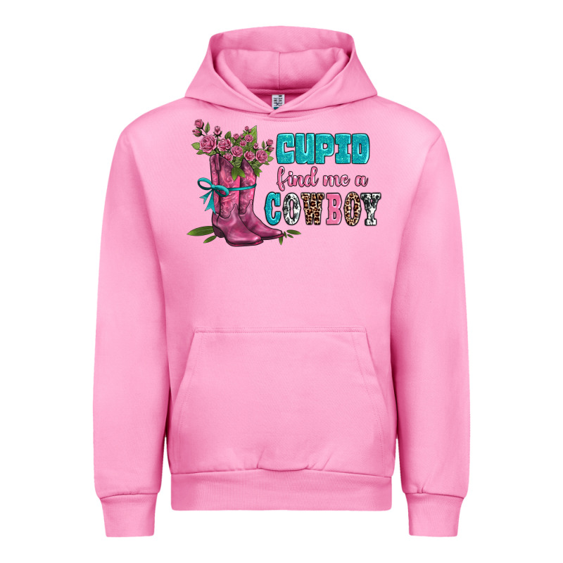 Velantines Day Cupid Find Me A Cowboy Urban Hoodie by AdoDesignShop | Teevron