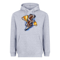 Heather Grey football lightning bolt Heavyweight Hoodie - Zillion Design Studio
