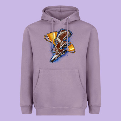 Football Lightning Bolt Heavyweight Hoodie Designed By Zillion Design Studio