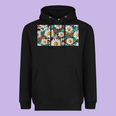 Heavyweight Hoodie leopard daisy