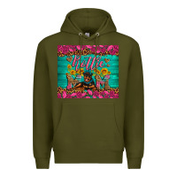 Army Green Rottie mom with roses Premium Hoodie - Artiststas
