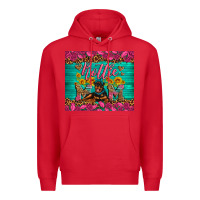 Red Rottie mom with roses Premium Hoodie - Artiststas