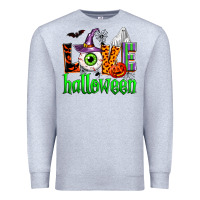Heather Grey love halloween Premium Sweatshirt - Zillion Design Studio