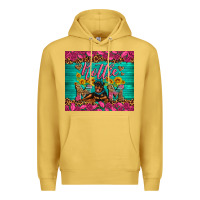 Antique Gold Rottie mom with roses Premium Hoodie - Artiststas