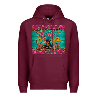 Burgundy Rottie mom with roses Premium Hoodie - Artiststas