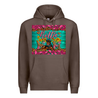 Coffee Rottie mom with roses Premium Hoodie - Artiststas
