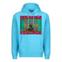 Ocean Blue Rottie mom with roses Premium Hoodie - Artiststas