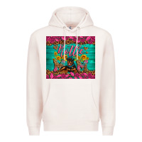 Pale Pink Rottie mom with roses Premium Hoodie - Artiststas