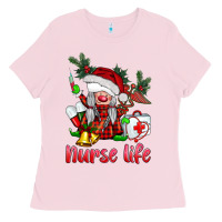 Bubblegum Pink christmas nurse life gnome Ladies Tee - BarkalooDesign